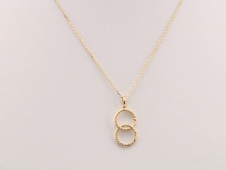 14K Yellow Interlocking Circle 16-18" Necklace