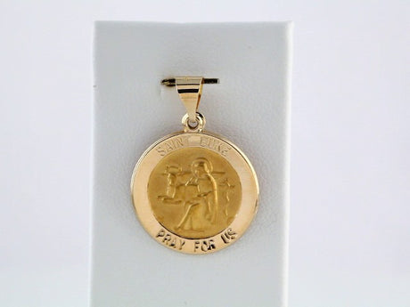 14K Yellow 18 mm Round Hollow St. Luke Medal