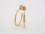 14K Yellow Gold Rope 21 mm Hoop Earrings