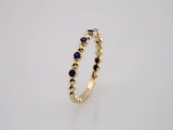 14K Yellow Natural Blue Sapphire Stackable Ring