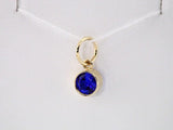 14K Yellow Gold Posh Mommy® Imitation Blue Sapphire Charm/Pendant