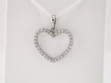 14K White 1/5 CTW Natural Diamond Heart Pendant