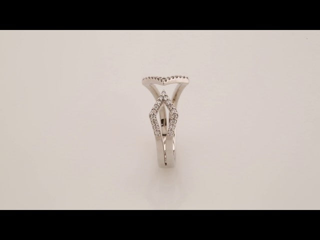 14K White Gold 1/5 CTW Natural Diamond Geometric Ring