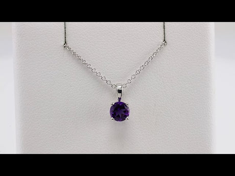 Sterling Silver 5 mm Imitation Amethyst 16-18" Necklace