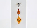 Sterling Silver Natural Madeira, Natural Citrine & .025 CTW Natural Diamond Pendant