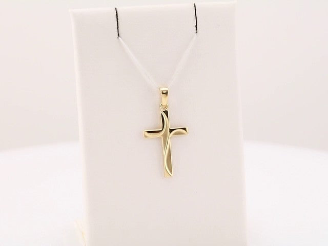 14K Yellow Gold 21x14 mm Cross Pendant  