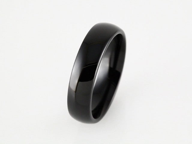 Tungsten with Black PVD 6 mm Half Round Band Size 7.5