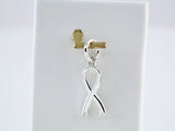 14K White Gold Posh Mommy® Breast Cancer Awareness Charm/Pendant
