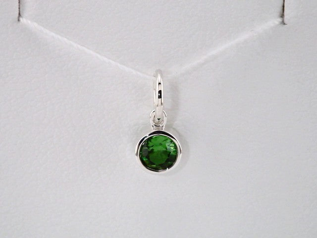 14K White Posh Mommy® Imitation Peridot Charm