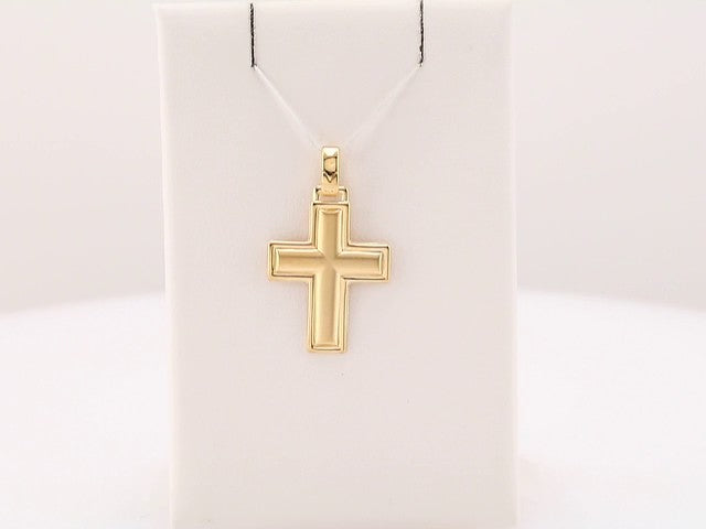 14K Yellow Gold 30x24 mm Cross Pendant