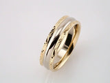 10K Yellow/White/Yellow Gold 6 mm Design-Engraved Comfort-Fit Band Size 11
