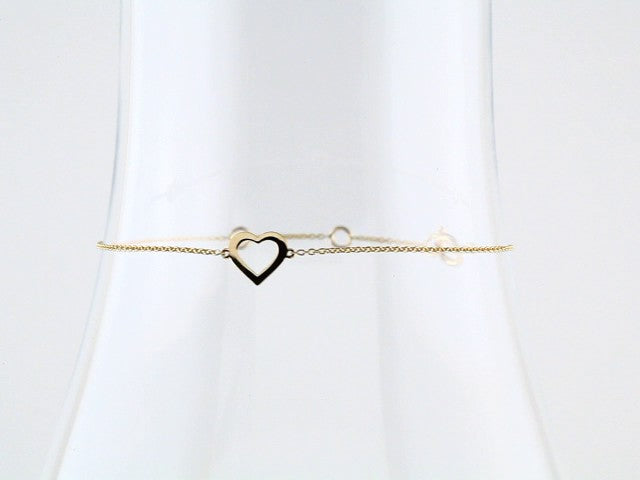 14K Yellow Gold Heart 7" Bracelet