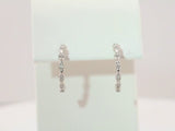 14K White .04 CTW Natural Diamond Hoop Earrings