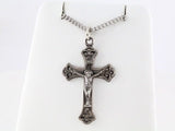 Sterling Silver 46x30 mm Crucifix 24" Necklace