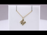 14K Yellow Gold Initial M Dangle 18" Necklace