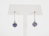 14K White Natural Tanzanite & 1/5 CTW Natural Diamond Earrings