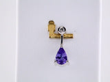 14K White Natural Tanzanite & .025 CTW Natural Diamond Pendant