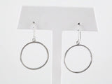 14K White Circle Earrings