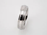14K White Gold 6 mm Grooved Band Size 7