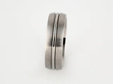 Titanium 7 mm Grooved Comfort-Fit Half Round Band Size 9