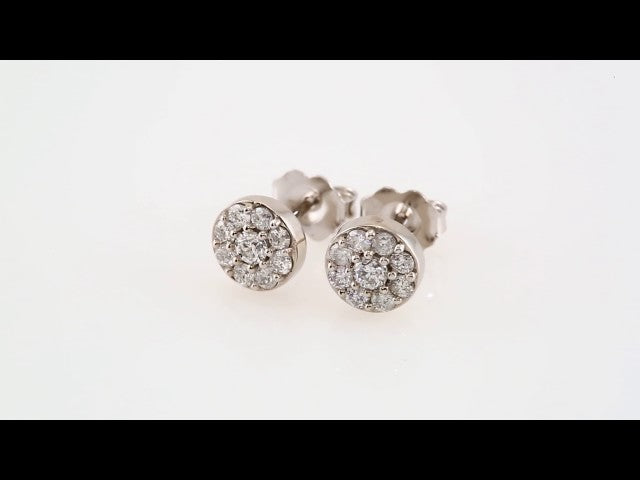 14K White 3/8 CTW Natural Diamond Earrings