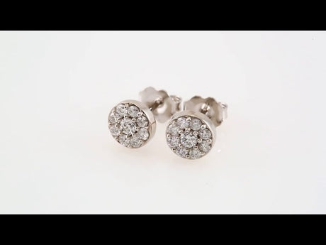 14K White 3/8 CTW Natural Diamond Earrings