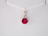 14K White Gold Posh Mommy® Imitation Ruby Charm/Pendant