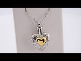 Sterling Silver 14K Yellow Gold-Plated Heart Ash Holder 18" Necklace