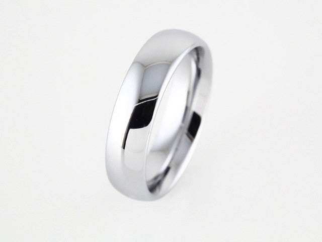 White Tungsten 6 mm Comfort-Fit Half Round Band Size 7.5