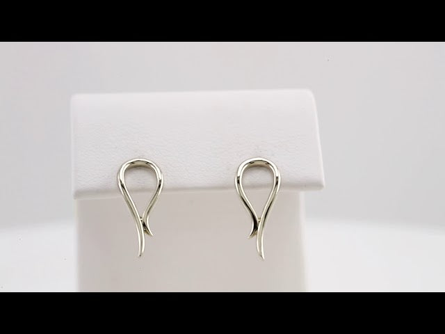 14K White Freeform Earrings