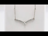14K White Gold 1/3 CTW Natural Diamond V 18" Necklace