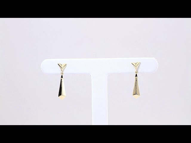 14K Yellow Geometric Dangle Earrings