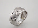 14K White Quilted Ring