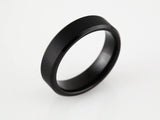 Black PVD Tungsten 6 mm Beveled-Edge Inlay Band Size 7