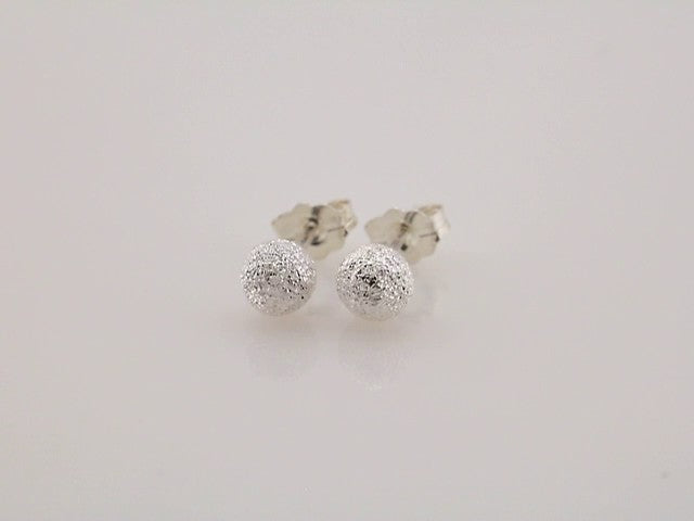 Sterling Silver 8 mm Stardust Ball Earrings