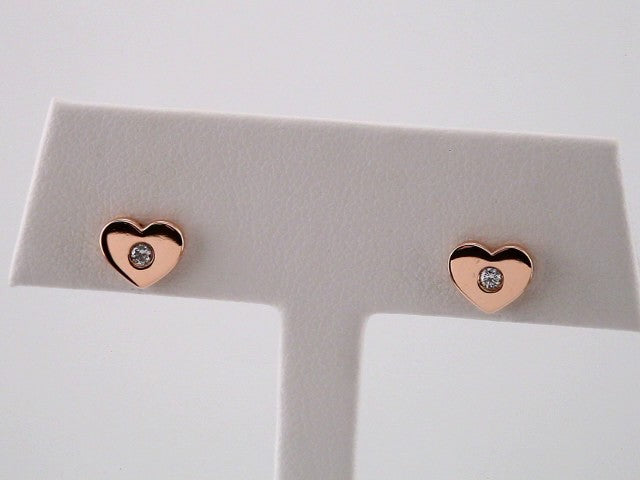 14K Rose Gold .06 CTW Natural Diamond Heart Earrings