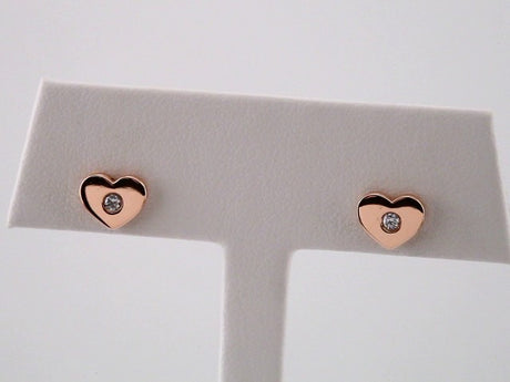 14K Rose Gold .06 CTW Natural Diamond Heart Earrings