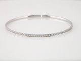 14K White Gold 1 1/2 CTW Natural Diamond 7" Bangle Bracelet 