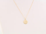 18K Yellow Gold Vermeil Engravable Beaded Disc 16-18" Necklace