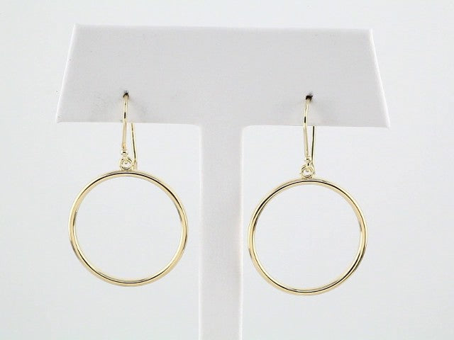 14K Yellow Circle Earrings