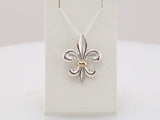 Sterling Silver & 14K Yellow Fleur-de-lis Pendant