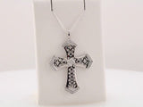 Sterling Silver 1/5 CTW Natural Diamond Cross Pendant 