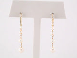 14K Yellow Gold Cultured White Freshwater Pearl  Earrings