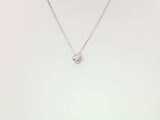 14K White Gold 1/6 CTW Natural Diamond Knot 16-18" Necklace