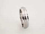 14K White Gold 5 mm Grooved Comfort-Fit Half Round Band Size 9