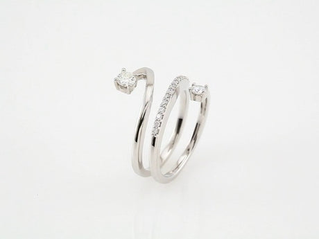 14K White Gold 1/2 CTW Natural Diamond Freeform Ring