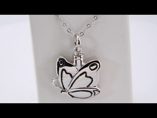 Sterling Silver Butterfly Ash Holder 18" Necklace