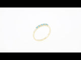 14K Yellow Natural Turquoise Cabochon Stackable Ring