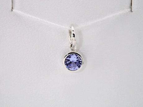 14K White Gold Posh Mommy® Imitation Aquamarine Charm/Pendant