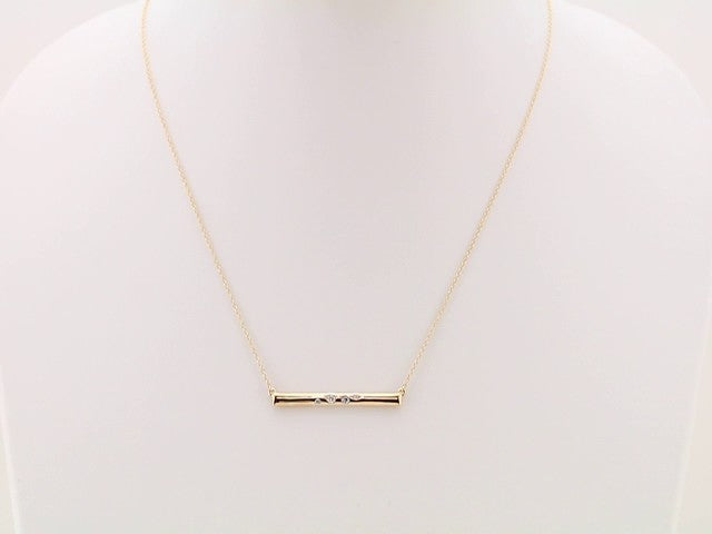 14K Yellow Gold 1/10 CTW Natural Diamond Bar 16-18" Necklace
